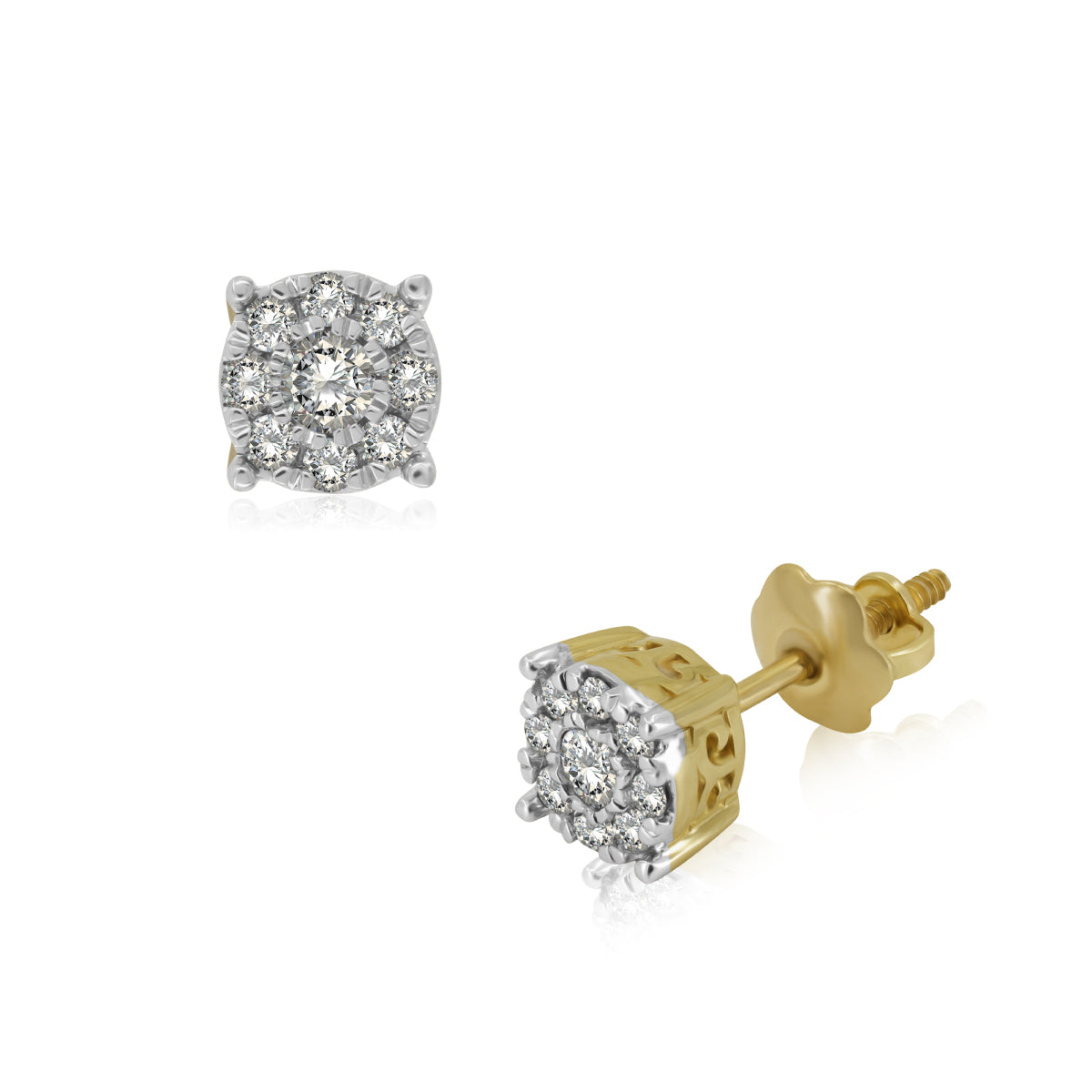 Broqueles de Oro 14K de BRILLANTE NATURAL .23ct./.24ct.