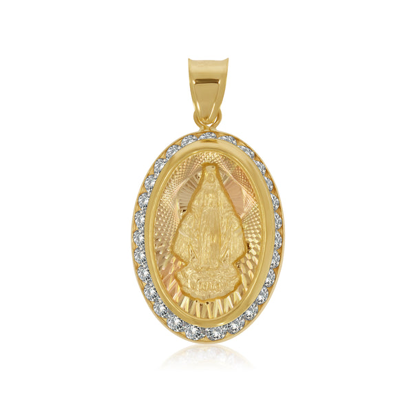 Medalla Ovalada de Virgen Milagrosa - Oro 10K