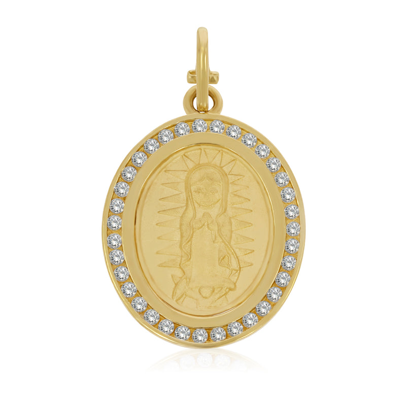 Medalla Ovalada de Virgen de Guadalupe en Caricatura - Oro 10K y 14K