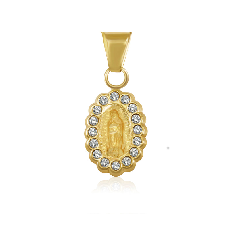 Medalla Ovalada Biselada Virgen de Guadalupe - Oro 10K