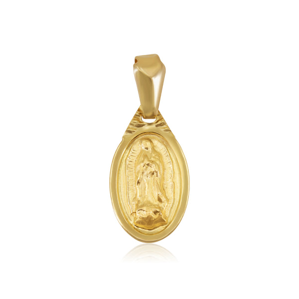 Medalla Ovalada Virgen de Guadalupe Matte - Oro 10K