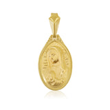 Medalla Ovalada Rostro Virgen de Guadalupe Matte - Oro 10K y 14K