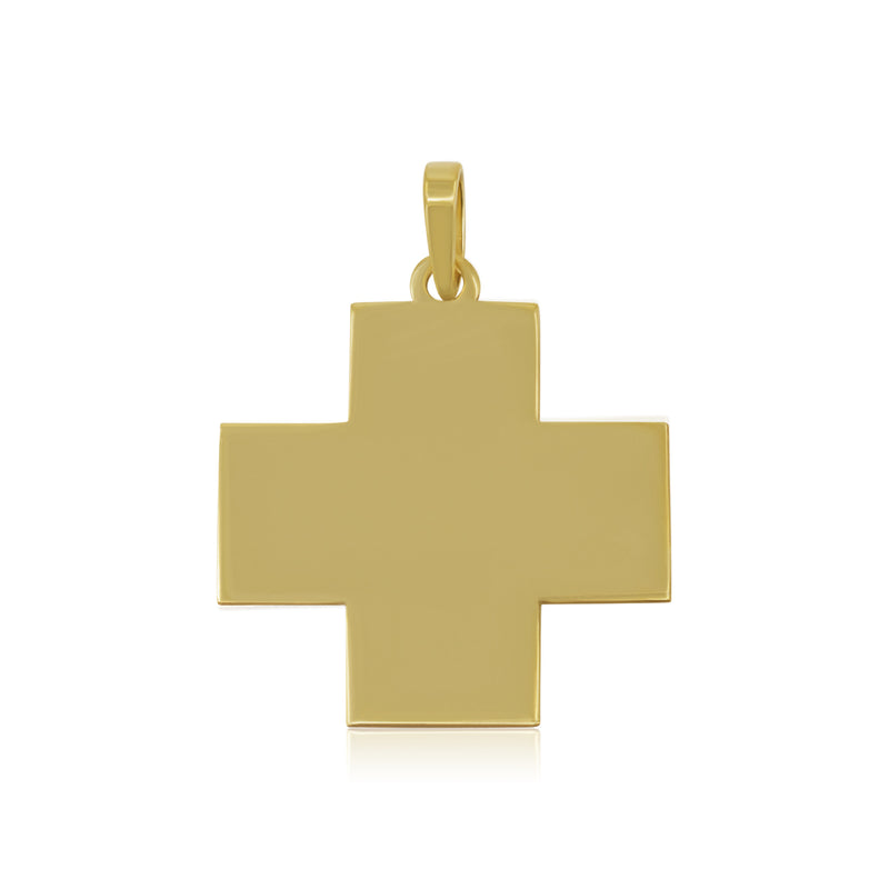Cruz Lisa Suiza - Oro Amarillo 10K