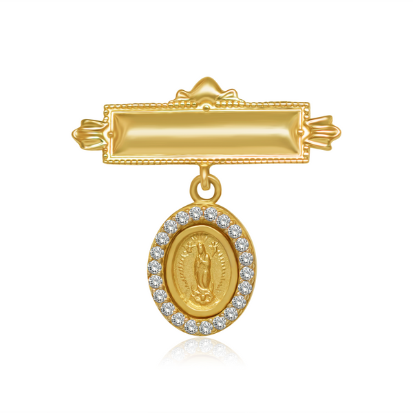 Barra con Medalla Virgen de Gpe - Oro 14K
