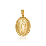 Medalla Virgen de Gpe Matte con Bisel - Oro 10K y 14K