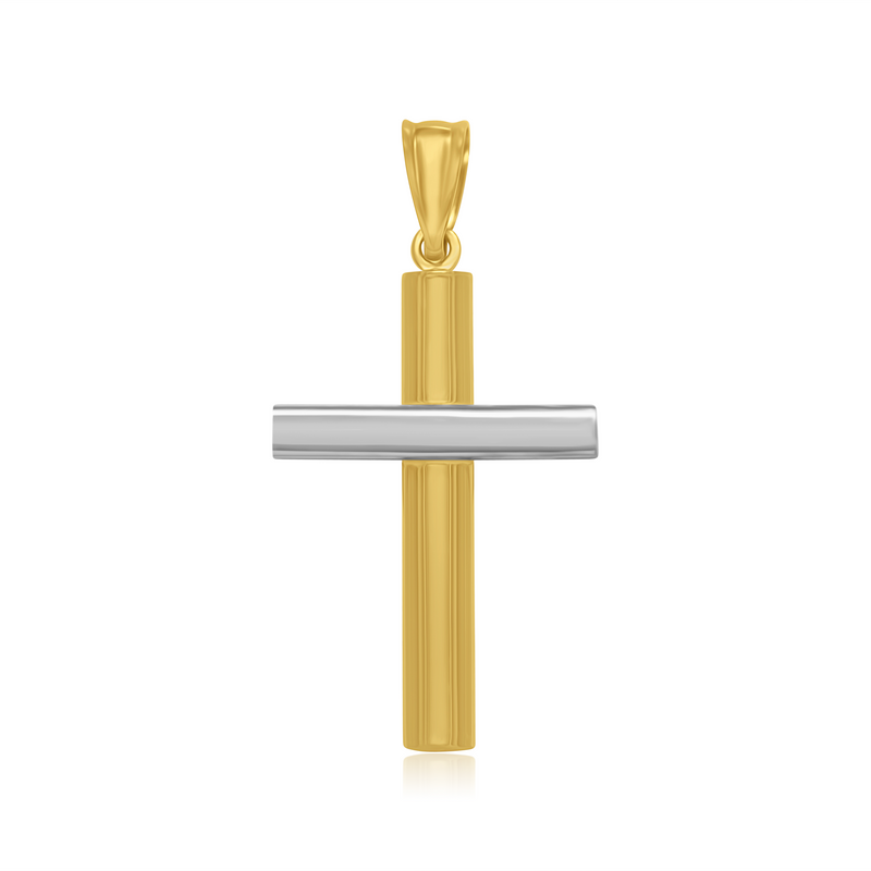 Cruz Oro Blanco y Oro Amarillo - Oro 10K
