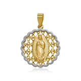 Medalla Virgen Gpe con Filigrana - Oro 10K Y 14K