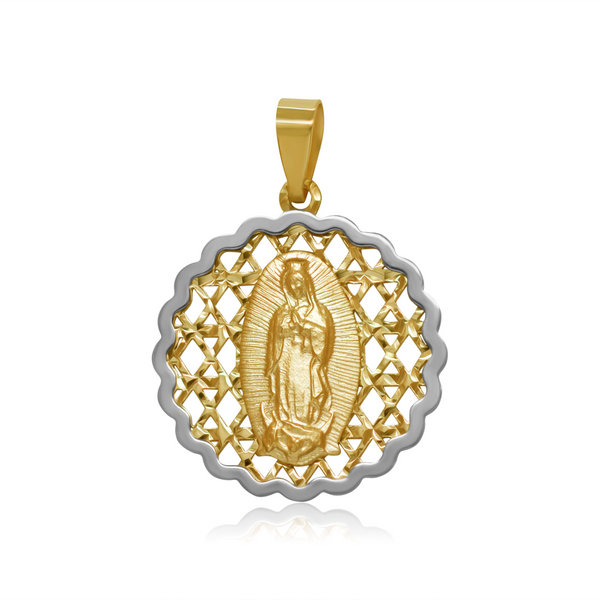 Medalla Virgen Gpe con Filigrana - Oro 10K Y 14K