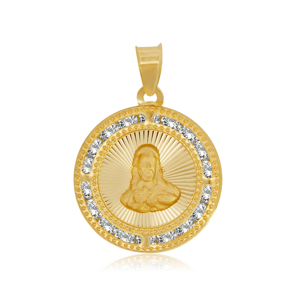 Medalla Redonda Sagrado Corazón - Oro Amarillo 10K