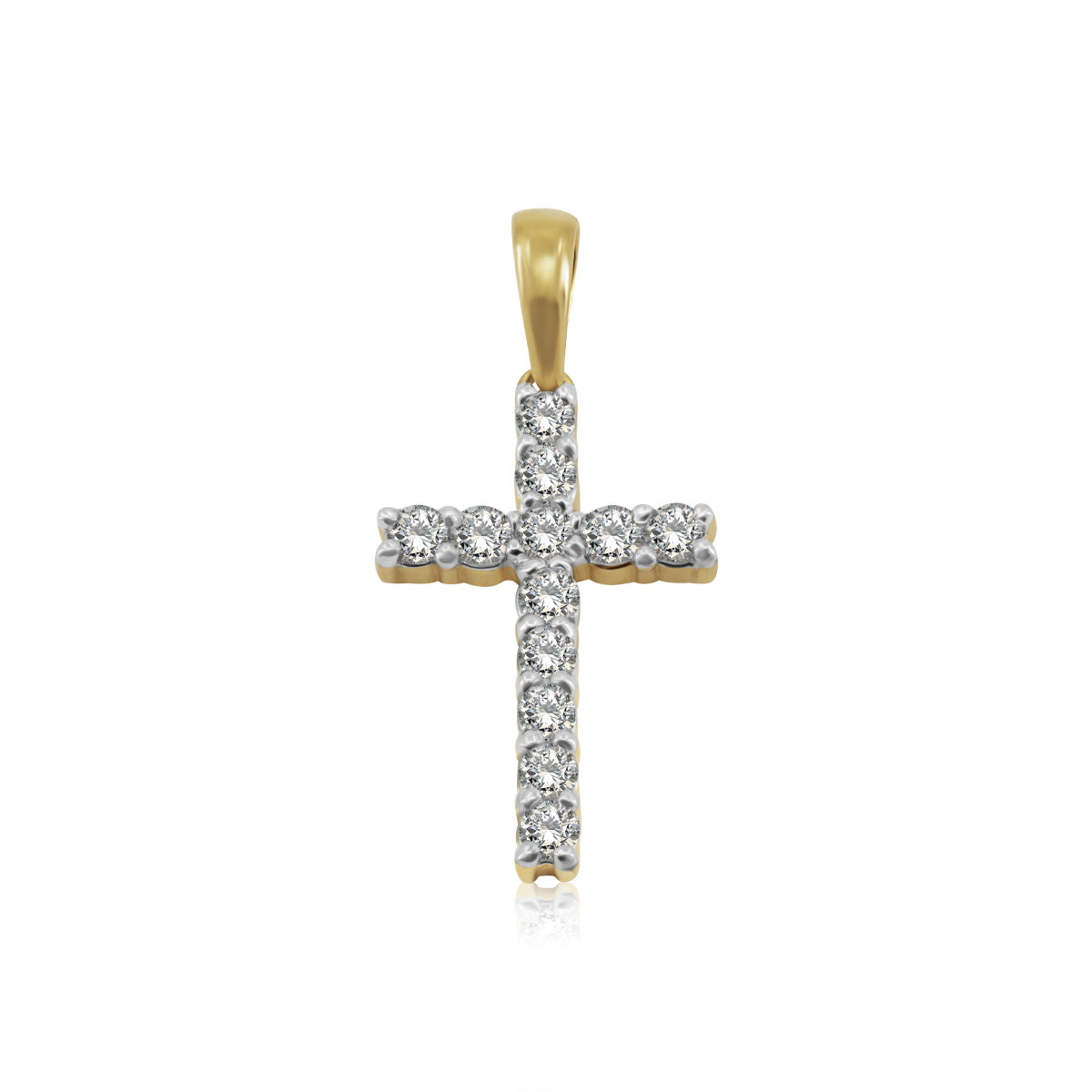 Cruz de BRILLANTE NATURAL .25ct. - Oro 14K