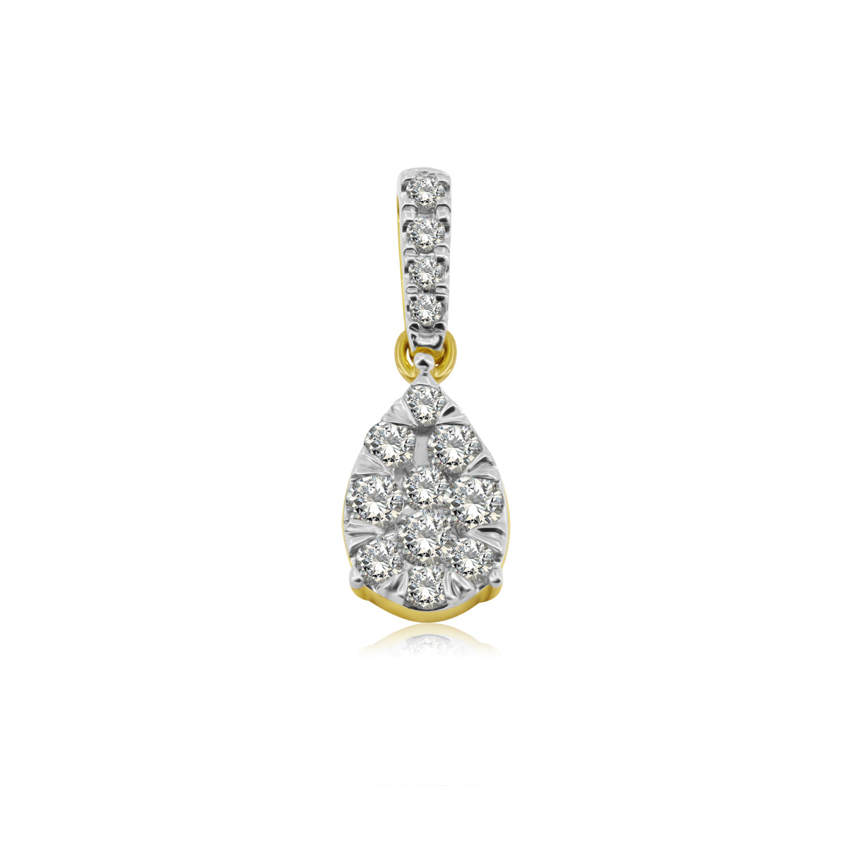 Dije de Oro 14K en Gota BRILLANTE NATURAL .25ct.