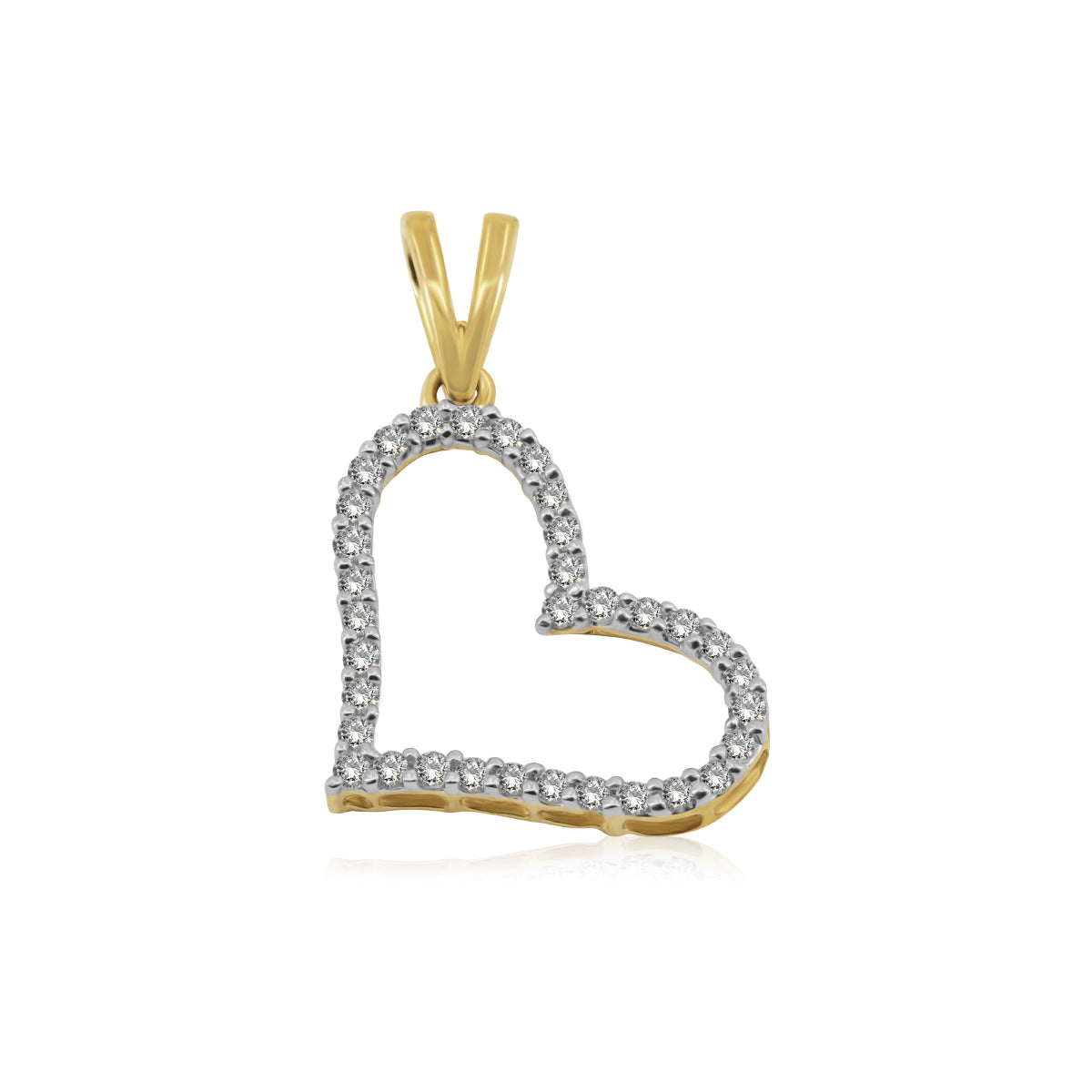 Corazón de Oro 14k BRILLANTE NATURAL .25ct.