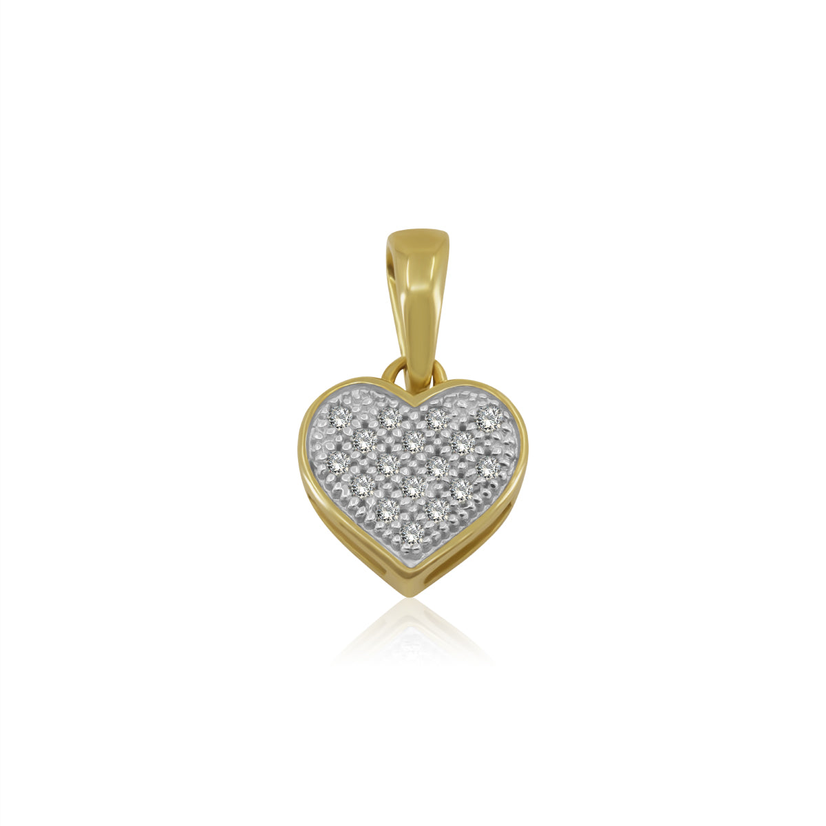 Diije de Oro 10k Corazón Chico BRILLANTE NATURAL .05ct.