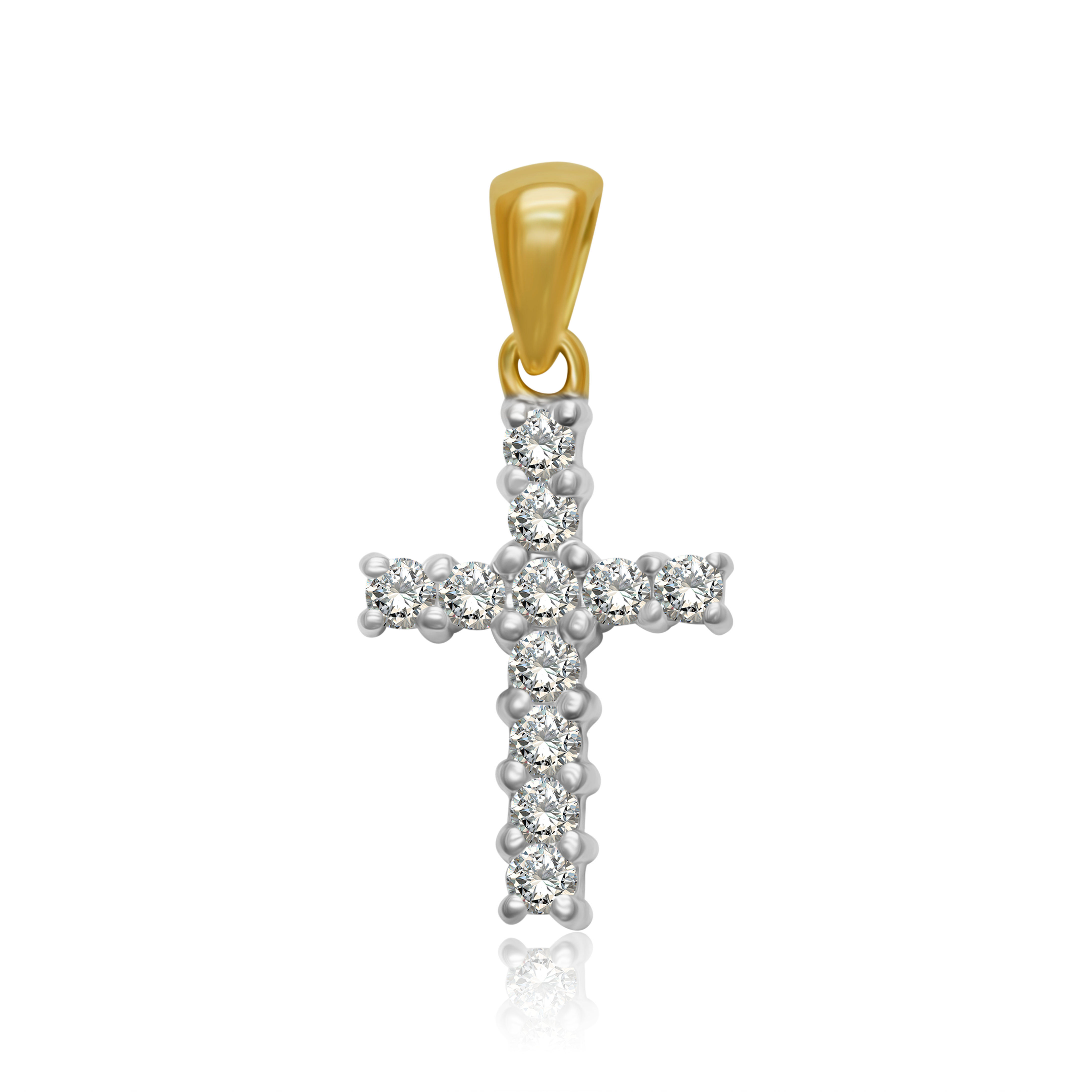 Cruz de BRILLANTE NATURAL .25ct. - Oro 14K