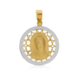 Medalla Redonda Rostro Virgen de Guadalupe en 3D - Oro 10K