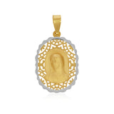 Medalla Ovalada de Rostro Virgen de Guadalupe en 3D - Oro 10K