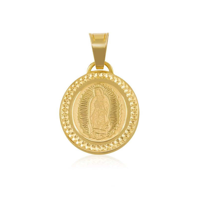 Medalla Ovalada de Virgen de Guadalupe Diamantada - Oro 10K
