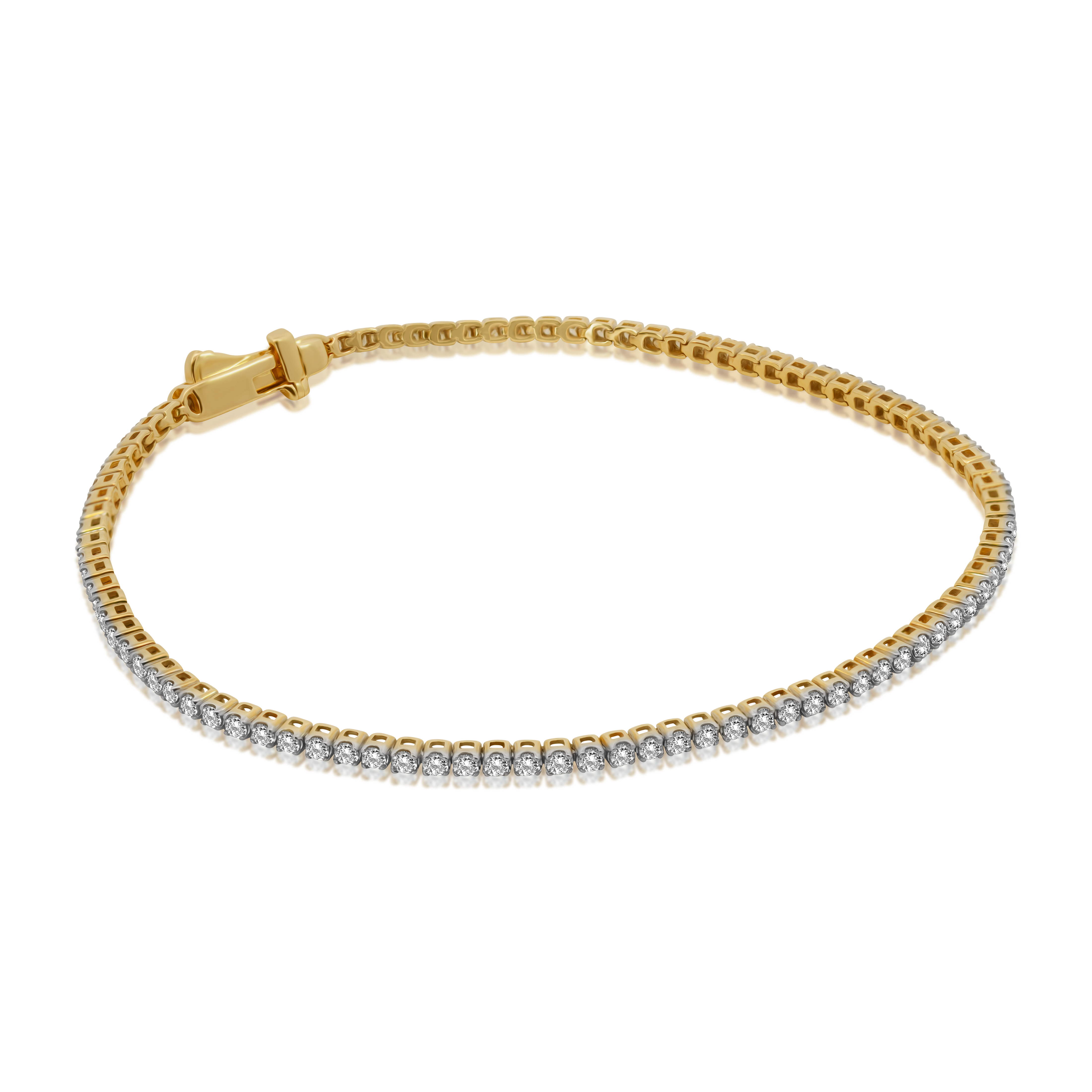 Pulsera de Oro 14K Tennis/Buttercup con BRILLANTE NATURAL 1.00ct.