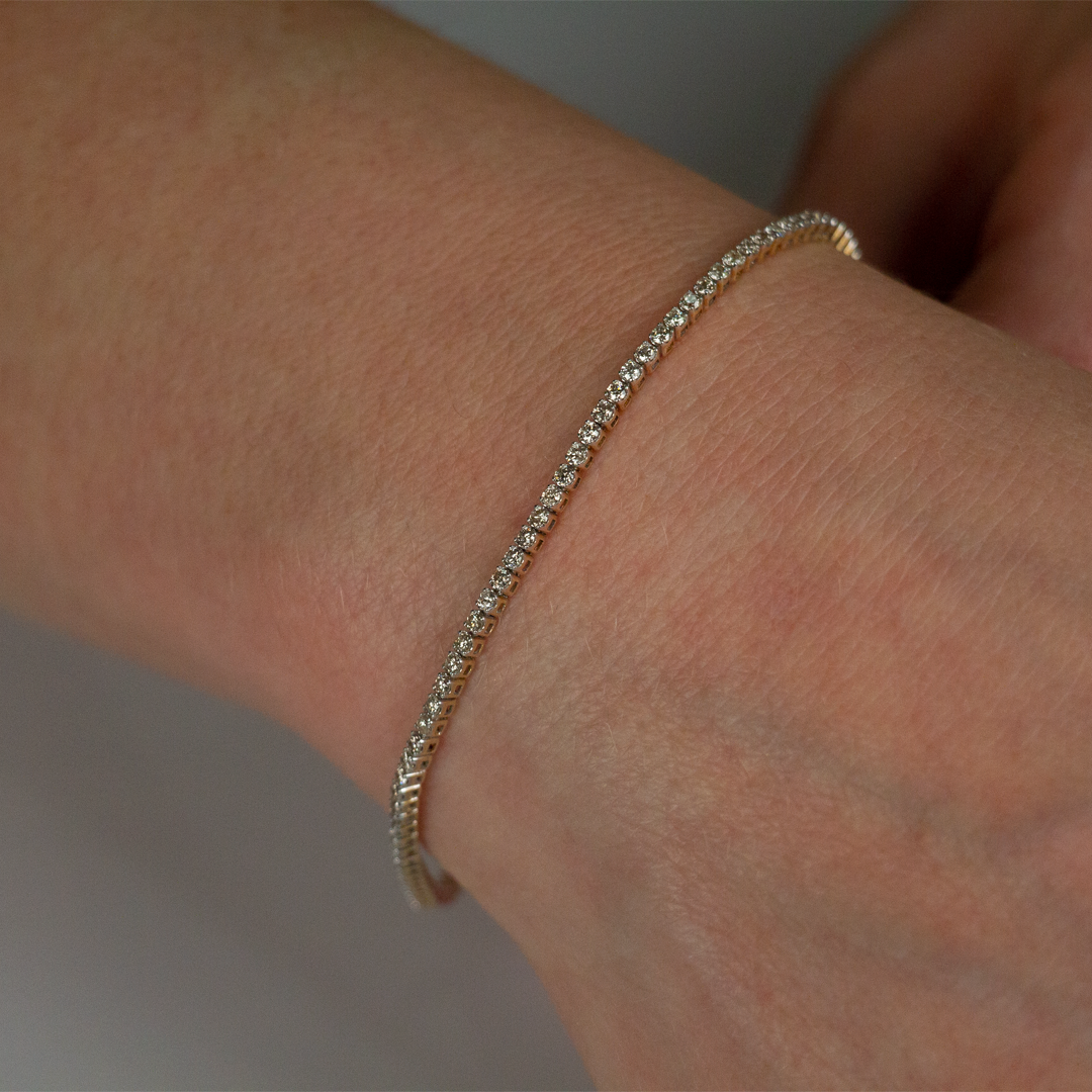 Pulsera de Oro 14K Tennis con BRILLANTE NATURAL 1.47ct.