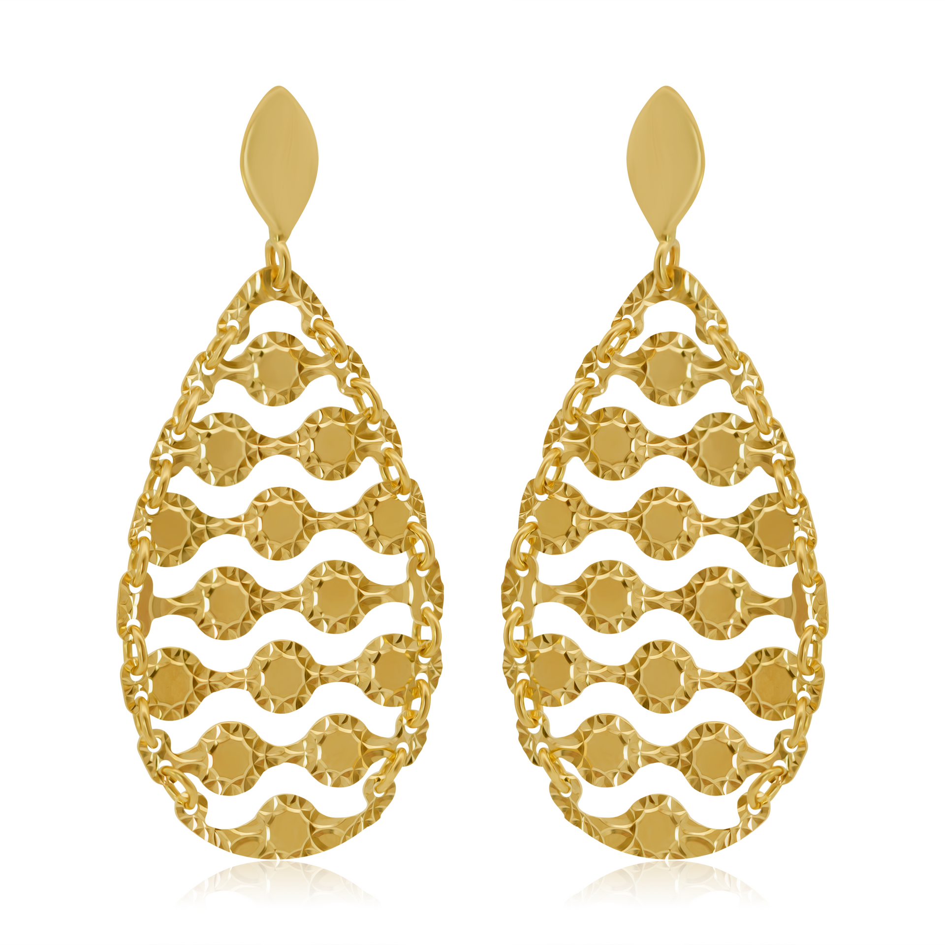 Aretes de Oro 14K Largos Flexibles